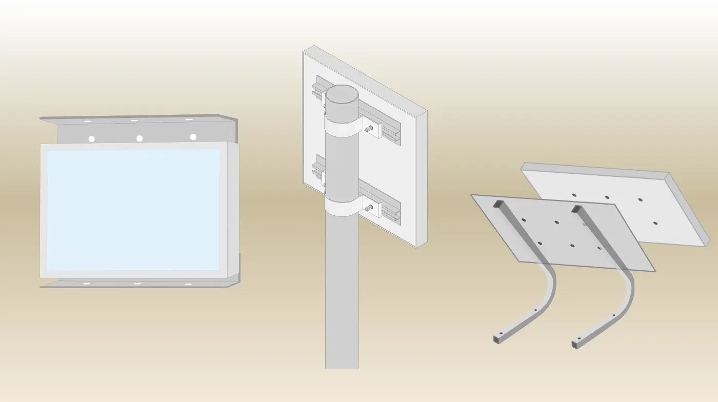 ソーラー内蔵型LED印刷サインのお取付け方法