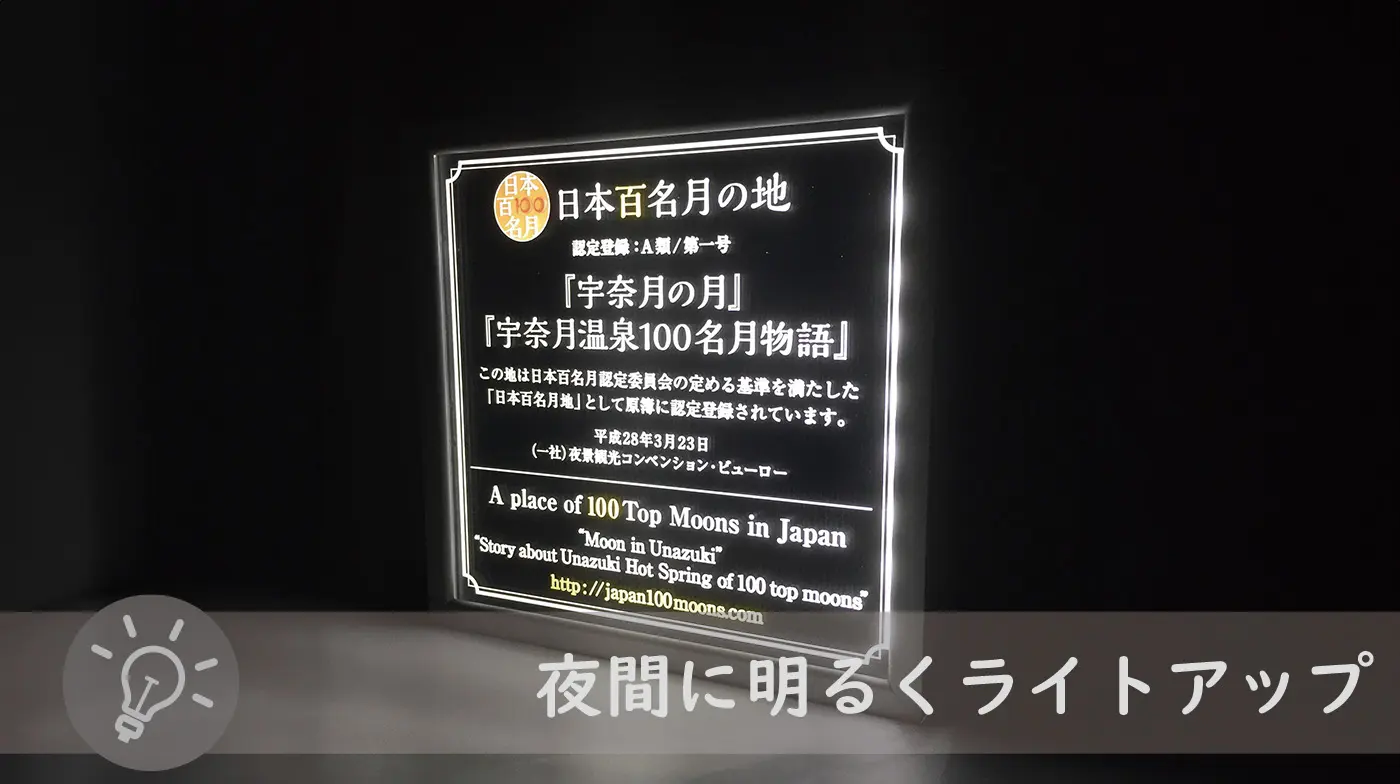 日本百名月の看板