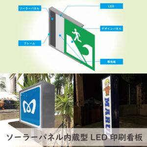 ソーラー内蔵型LED印刷看板